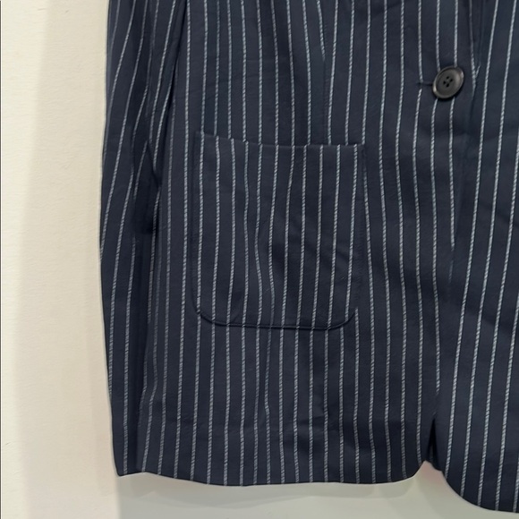 Ecru Navy blue Pinstripe Blazer women’s size small new with tags - Picture 3 of 9